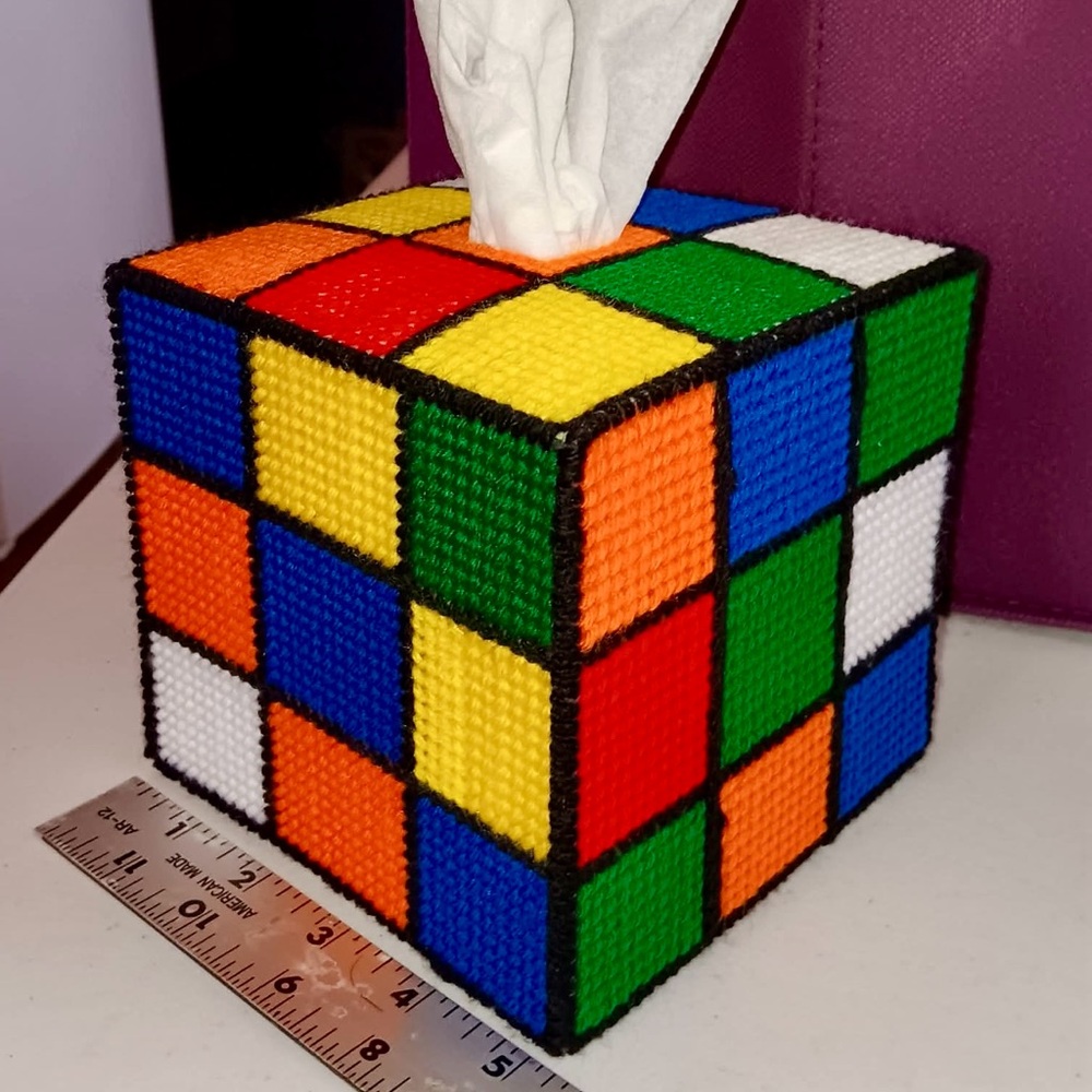 Homemade Colorful- Cube Tissue Box Cover (custom available)